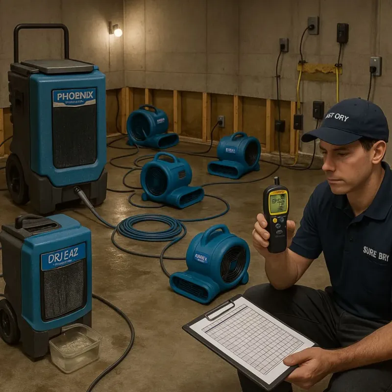 Structural Drying and Dehumidification process in San Augustine County, TX